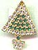 Petite Clear and Green Rhinestone Christmas Tree Pin