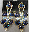 Fantastic Vintage Blue Rhinestone Earrings