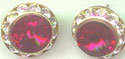 Red Rivoli Rhinestone Earrings