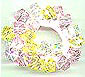 Pink, Yellow, Clear AB Cube Scrunchie