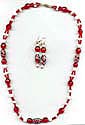 The 'Wake-up Call' Red and White Necklace