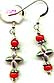 St. Croix Red Coral and Sterling Silver Cross Earrings