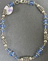 Midwinter's Eve Blue Crystal and Sterling Silver Bead Bracelet