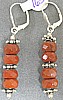 Neferare Red Faceted Jasper Earrings with Sterling Silver Flower Spacers