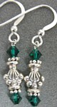 Athena Emerald Green Crystal and Sterling Silver Earrings
