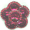 Red Rhinestone Flower Scatter Pin
