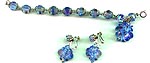 Yummy Vendome Blue Crystal Bracelet and Earring Set