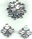 Pale Blue Pell Fruit Salad Molded Glass Pin and Earrings Set